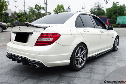 2012-2014 Mercedes Benz W204 C63 AMG Sedan VS Style Carbon Fiber Rear Lip - Carbonado