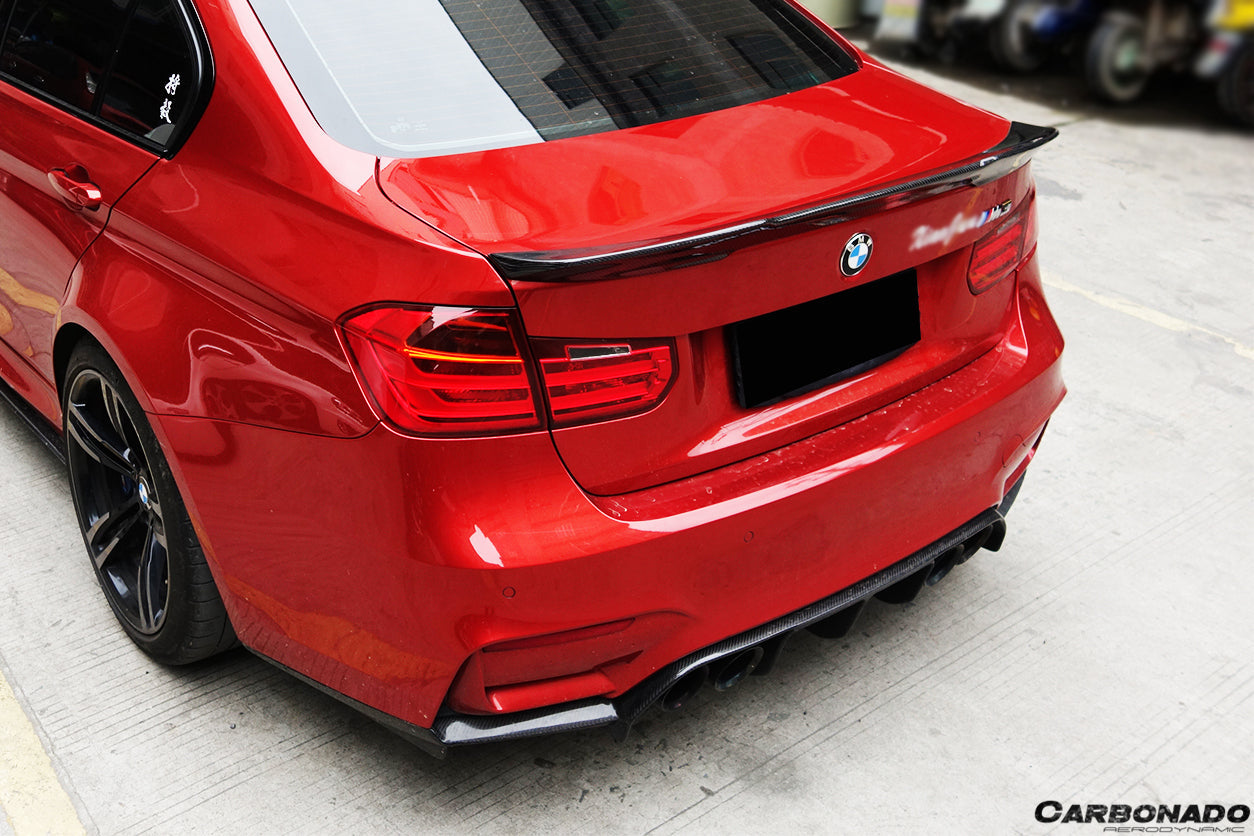 2014-2020 BMW M3 F80 / 3 Series F30 F35 VRS Style Carbon Fiber Trunk Spoiler - Carbonado