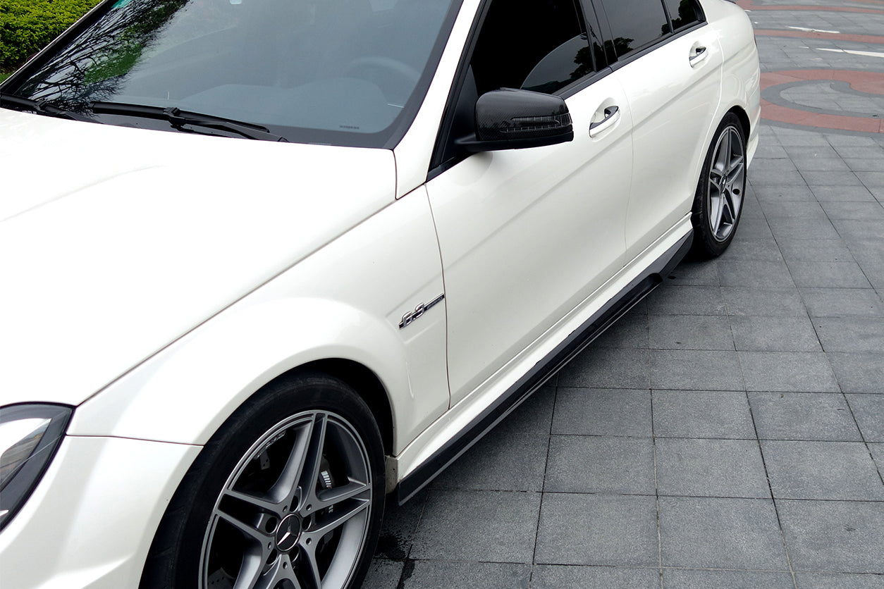 2008-2014 Mercedes Benz W204 C63 AMG Sedan VS Style Carbon Fiber Side Skirts - Carbonado