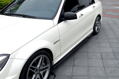 2008-2014 Mercedes Benz W204 C63 AMG Sedan VS Style Carbon Fiber Side Skirts - Carbonado