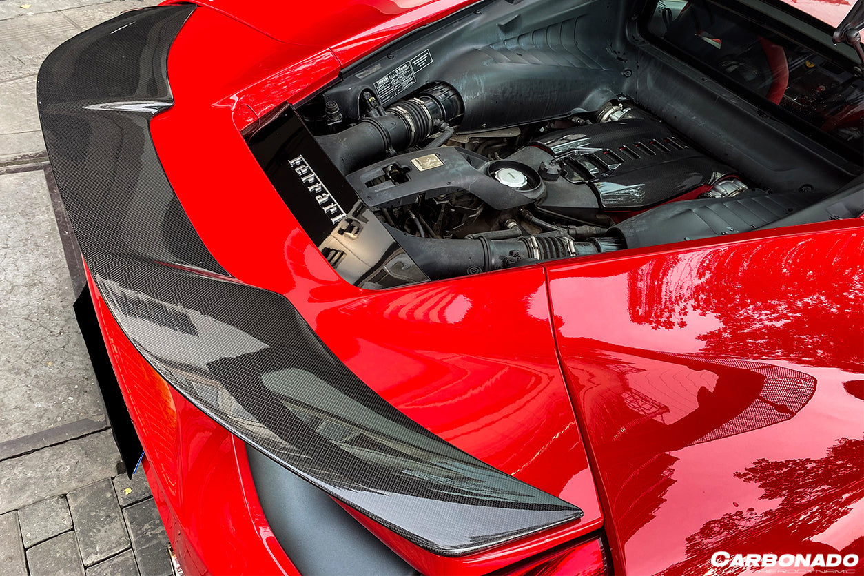 2015-2020 Ferrari 488 GTB VRS Style Carbon Fiber Trunk Spoiler - Carbonado