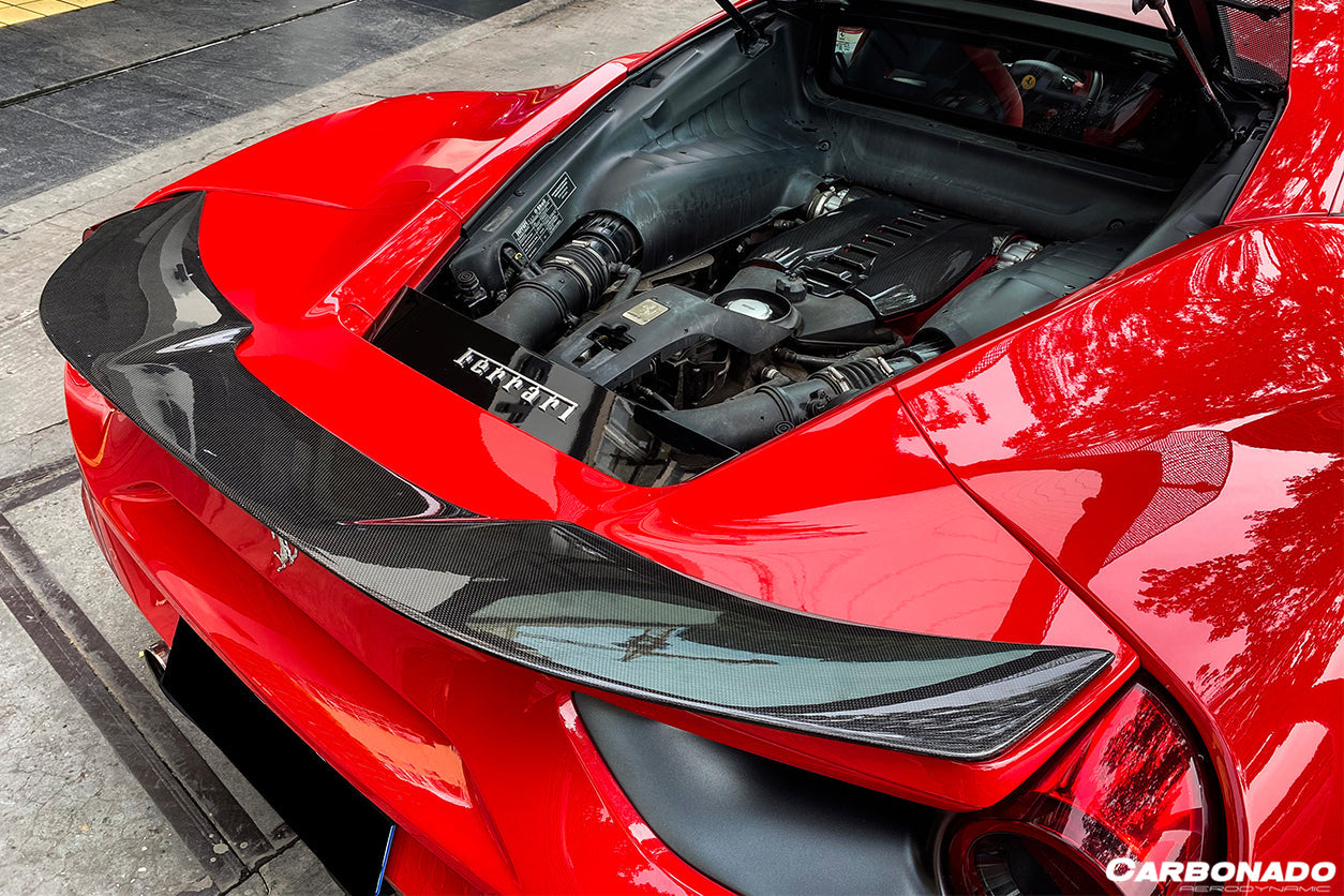2015-2020 Ferrari 488 GTB VRS Style Carbon Fiber Trunk Spoiler - Carbonado