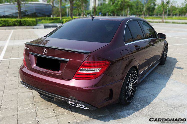 2008-2014 Mercedes Benz W204 C Class/ C63 AMG Sedan OE Style Carbon Fiber Trunk Spoiler - Carbonado Aero