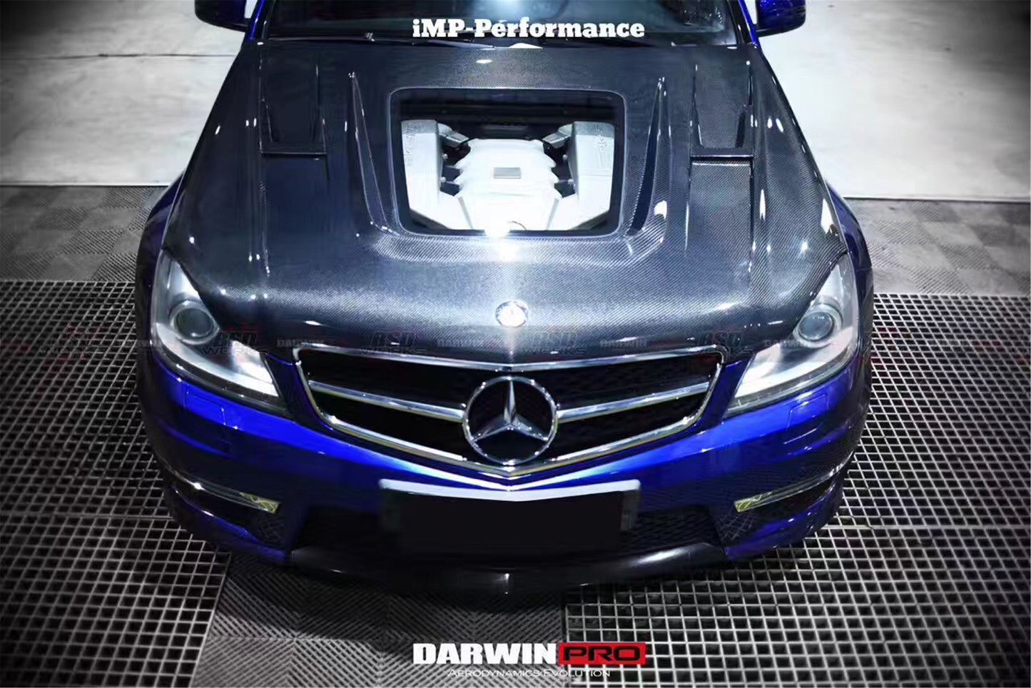 2012-2014 Mercedes Benz W204 C63 AMG IMP Performance Carbon Fiber Hood - DarwinPRO Aerodynamics