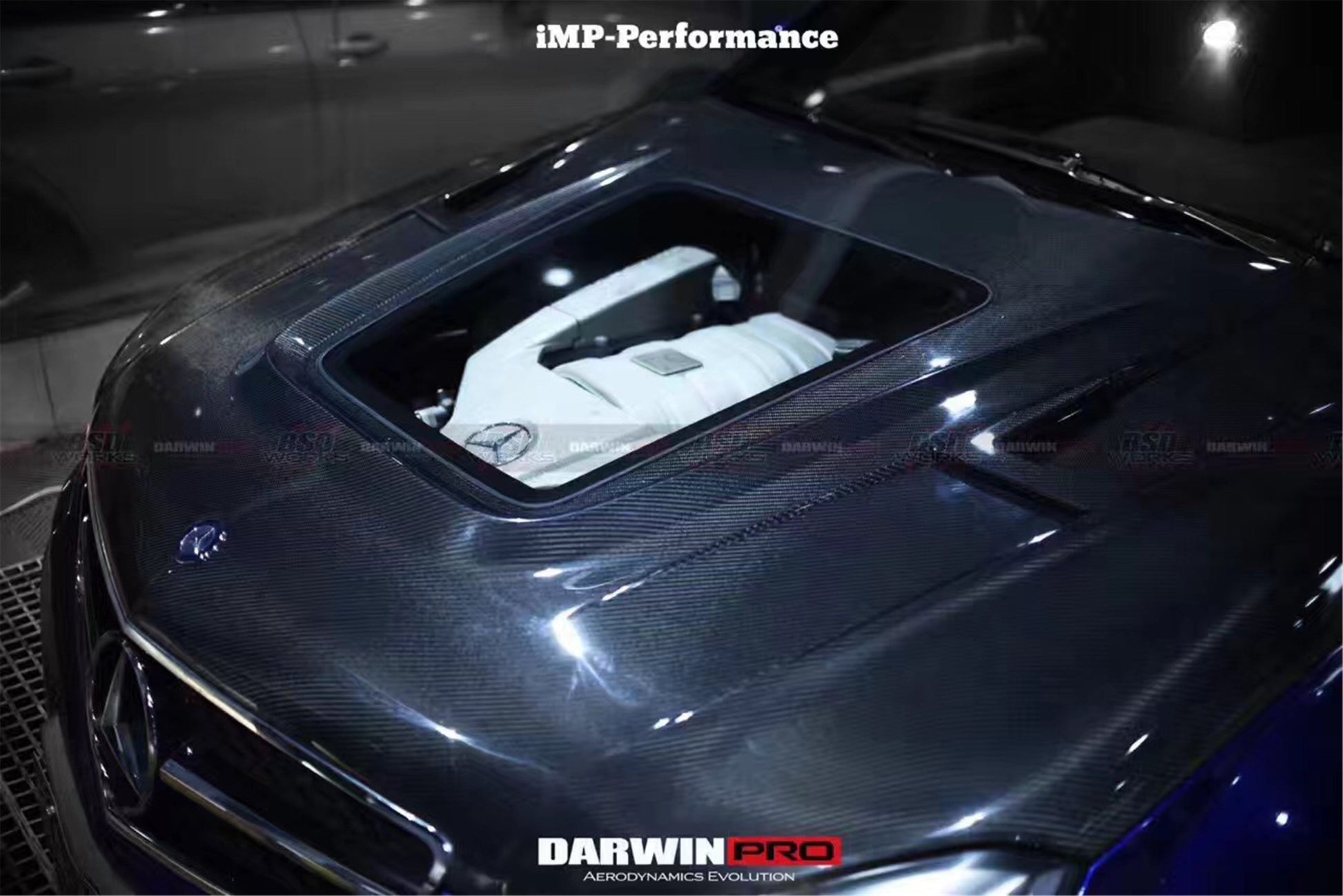 2012-2014 Mercedes Benz W204 C63 AMG IMP Performance Carbon Fiber Hood - DarwinPRO Aerodynamics