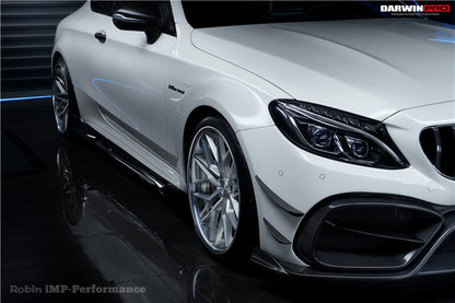2015-2021 Mercedes Benz W205 C63/S AMG Coupe IMP Performance Partial Carbon Fiber Front Bumper w/ Grill & Canards - DarwinPRO Aerodynamics