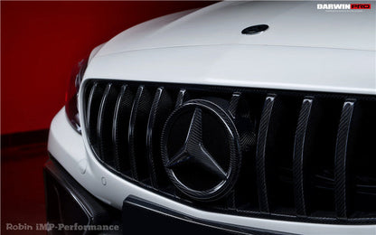 2015-2018 Mercedes Benz W205 C63/S AMG Coupe IMP Carbon Fiber Grill LOGO Cover - DarwinPRO Aerodynamics