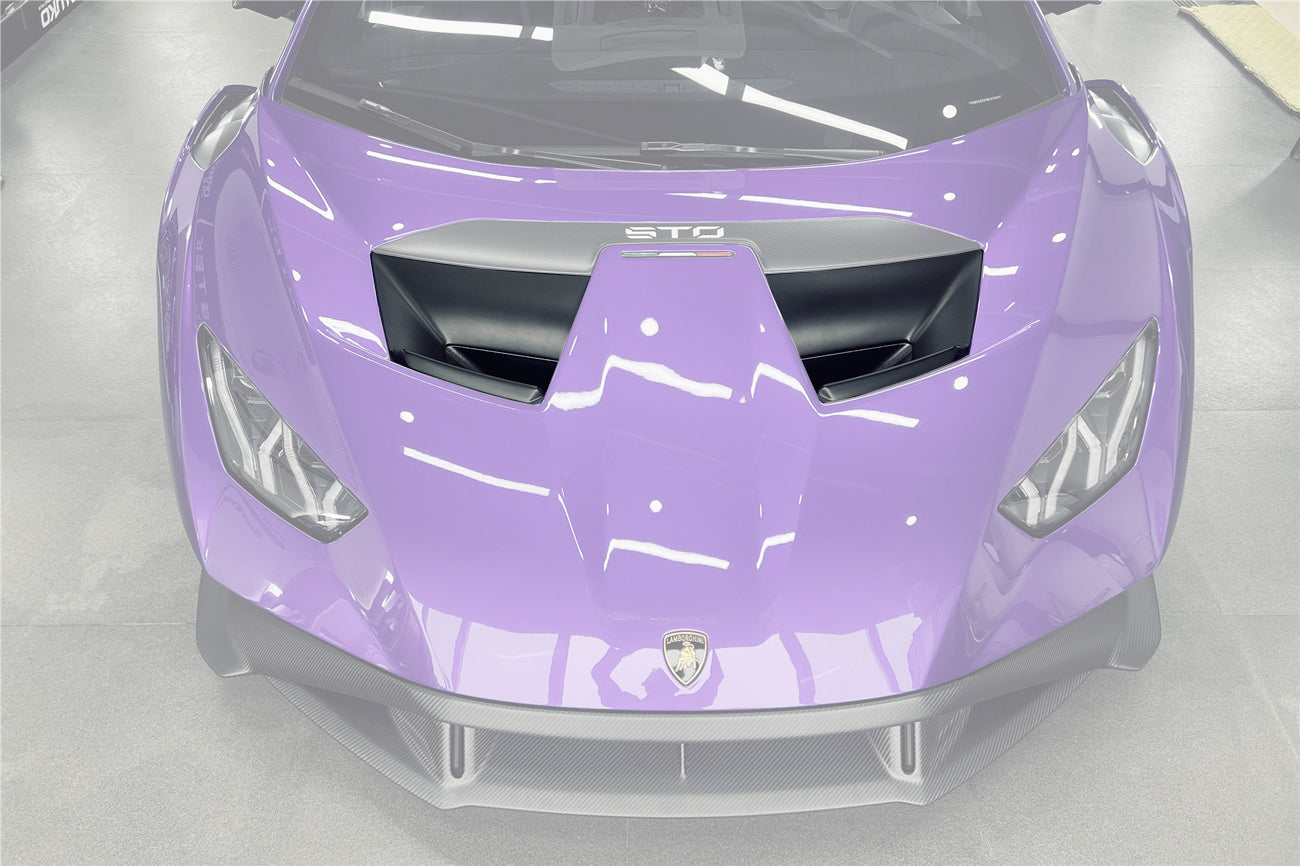 2021-UP Lamborghini Huracan STO Dry Carbon Fiber Hood Vents - Carbonado