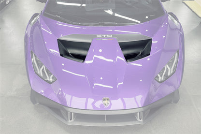 2021-UP Lamborghini Huracan STO Dry Carbon Fiber Hood Vents - Carbonado