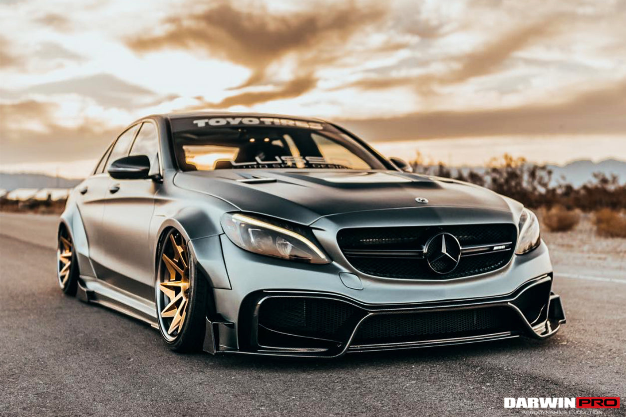 2015-2018 Mercedes Benz W205 C63/S AMG Sedan IMP Performance Partial Carbon Fiber Full Body Kit - DarwinPRO Aerodynamics