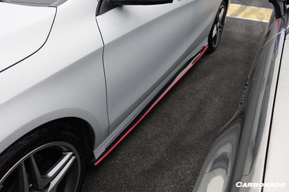 2013-2016 Mercedes Benz W117 CLA Sport / CLA45 AMG RZS Style Side Skirts Under Board - Carbonado