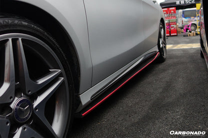 2013-2016 Mercedes Benz W117 CLA Sport / CLA45 AMG RZS Style Side Skirts Under Board - Carbonado