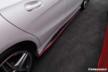 2013-2016 Mercedes Benz W117 CLA Sport / CLA45 AMG RZS Style Side Skirts Under Board - Carbonado