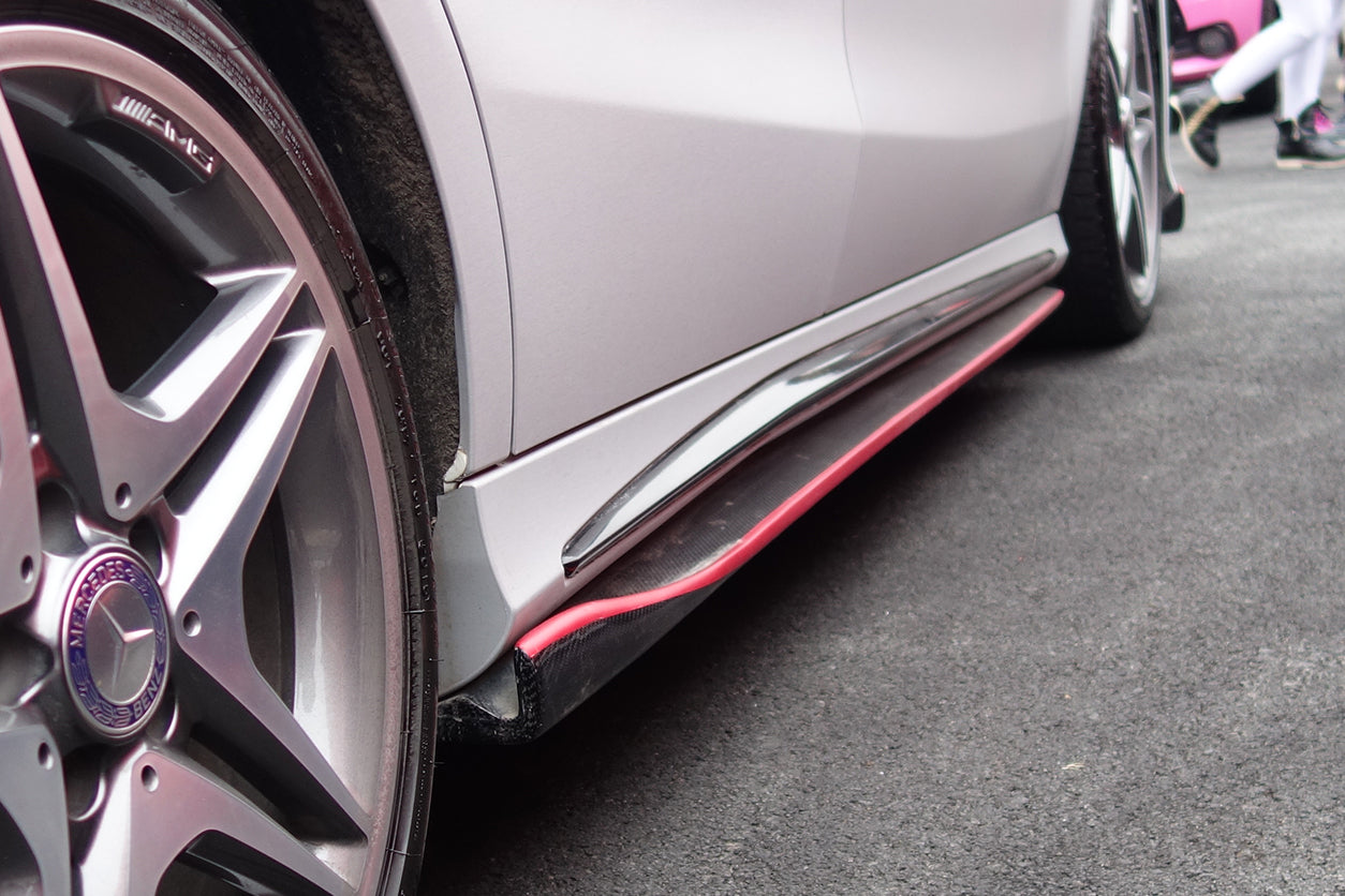 2013-2016 Mercedes Benz W117 CLA Sport / CLA45 AMG RZS Style Side Skirts Under Board - Carbonado