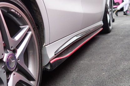 2013-2016 Mercedes Benz W117 CLA Sport / CLA45 AMG RZS Style Side Skirts Under Board - Carbonado