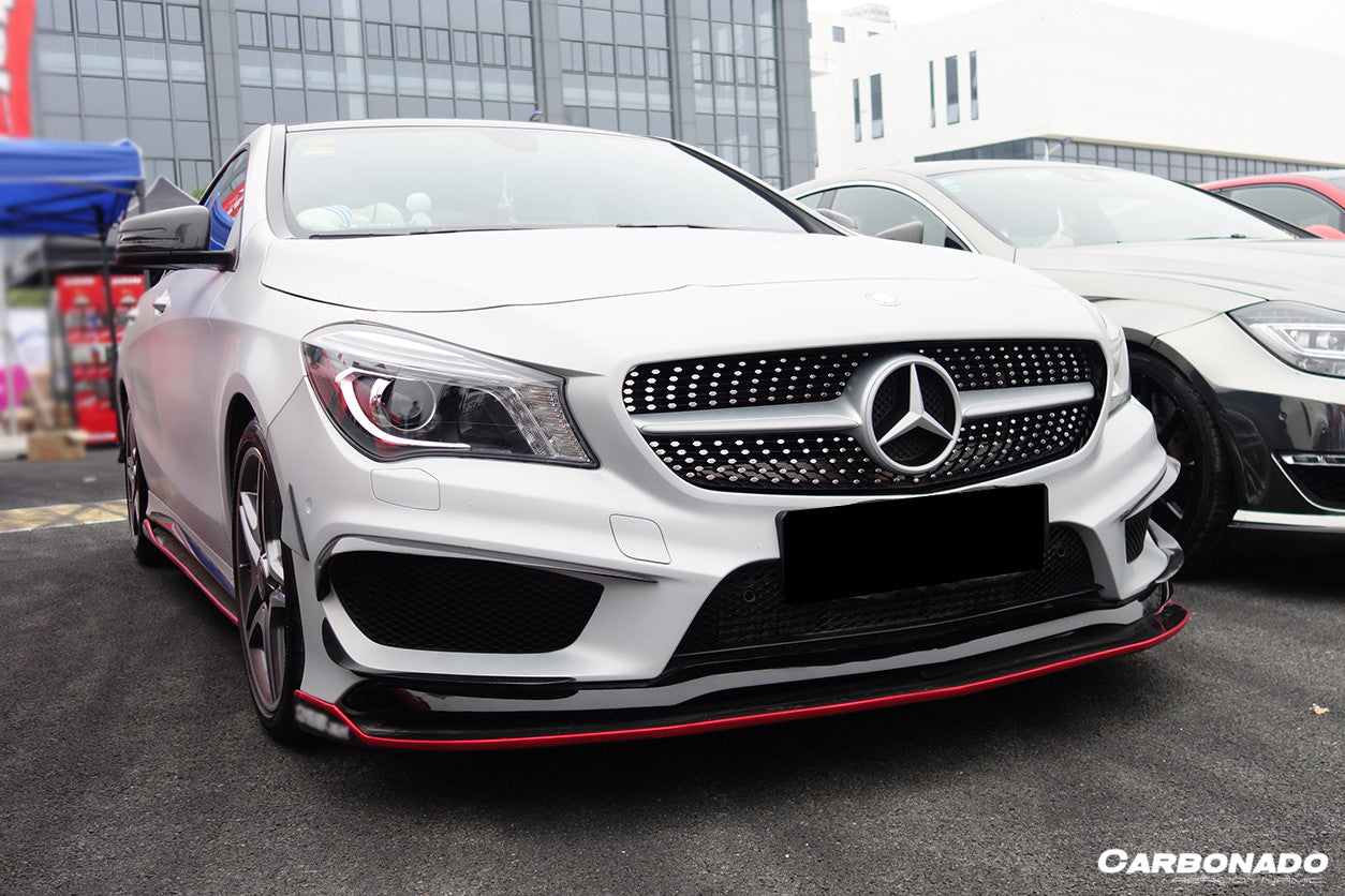 2013-2016 Mercedes Benz W117 CLA Sport / CLA45 AMG RZS Style Front Canards - Carbonado