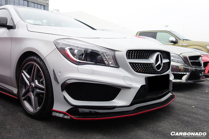 2014-2016 Mercedes Benz W117 CLA Sport / CLA45 AMG RZS Style Front Canards - Carbonado