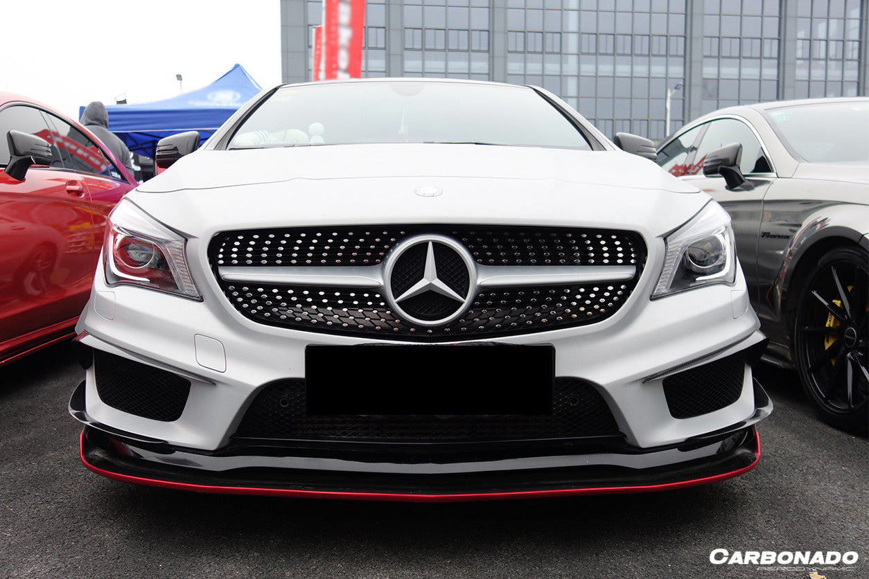 2013-2016 Mercedes Benz W117 CLA Sport / CLA45 AMG RZS Style Front Canards - Carbonado