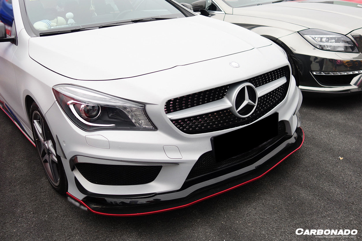 2013-2016 Mercedes Benz W117 CLA Sport / CLA45 AMG RZS Style Front Canards - Carbonado