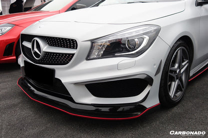 2013-2016 Mercedes Benz W117 CLA Sport / CLA45 AMG RZS Style Front Canards - Carbonado