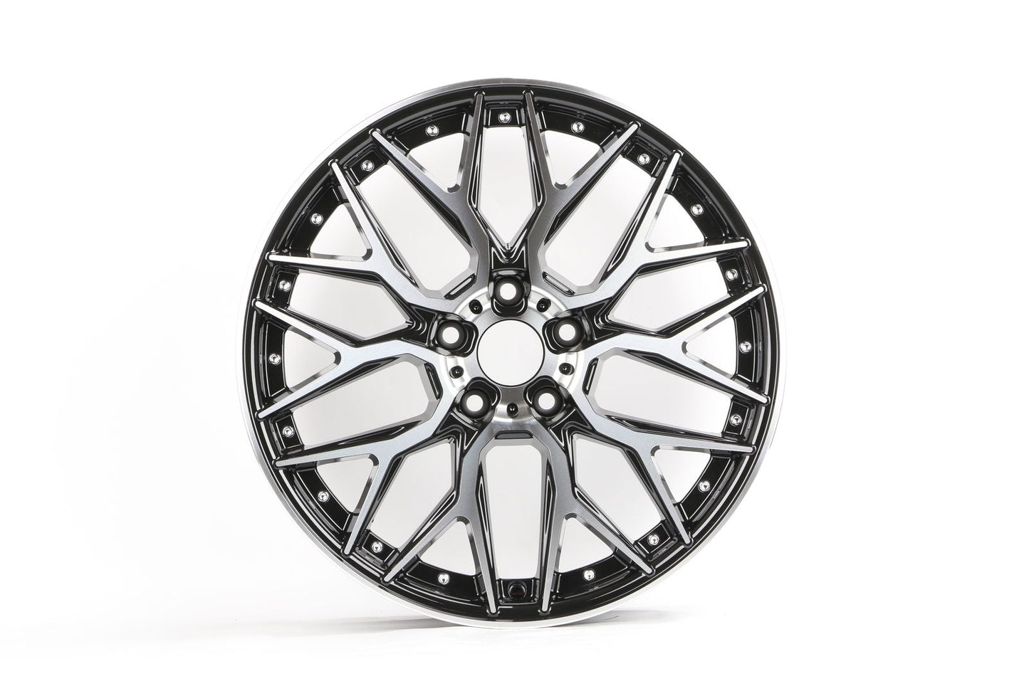 E034 Black Machined Face 18x8.0 ET35 5x112 - Square Set (4 Wheels)