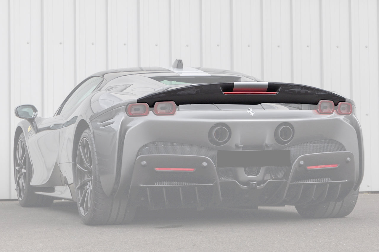 2020-UP Ferrari SF90 Stradale Assetto Fiorano Style Autoclave Carbon Fiber Trunk Spoiler - Carbonado