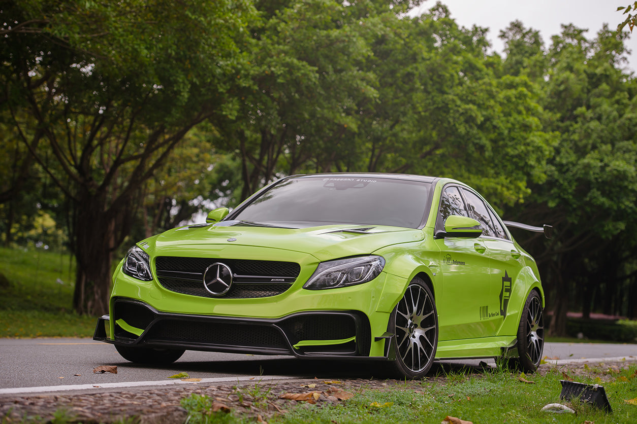 2015-2021 Mercedes Benz W205 C63/S AMG Sedan IMP Performance Partial Carbon Fiber front bumper - DarwinPRO Aerodynamics