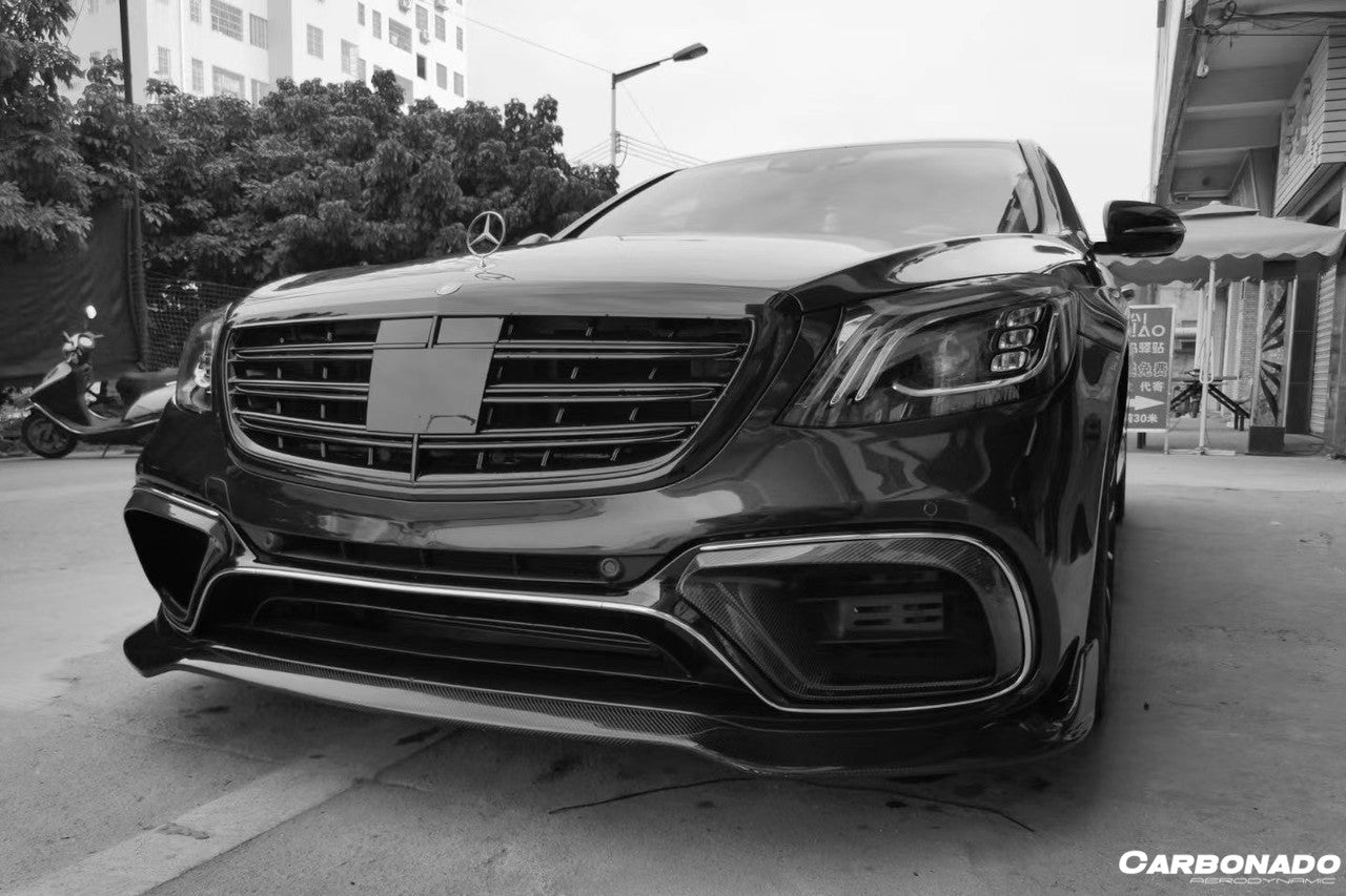 2017-2020 Mercedes Benz S63 W222 Sedan BRS Style Front Lip - Carbonado