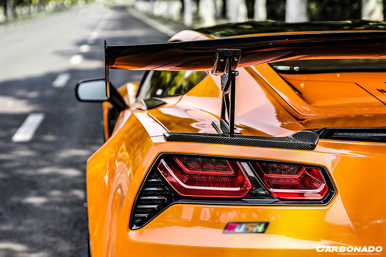 2013-2019 Corvette C7 Z51 Z06 Grandsport AR Style Carbon Fiber Trunk Spoiler - Carbonado