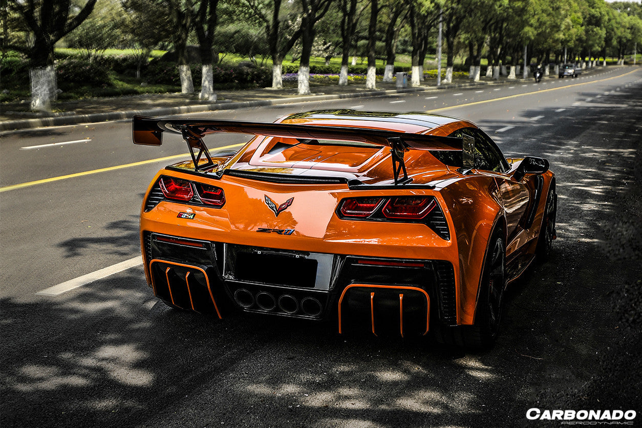 2013-2019 Corvette C7 Z51 Z06 Grandsport AR Style Carbon Fiber Trunk Spoiler - Carbonado