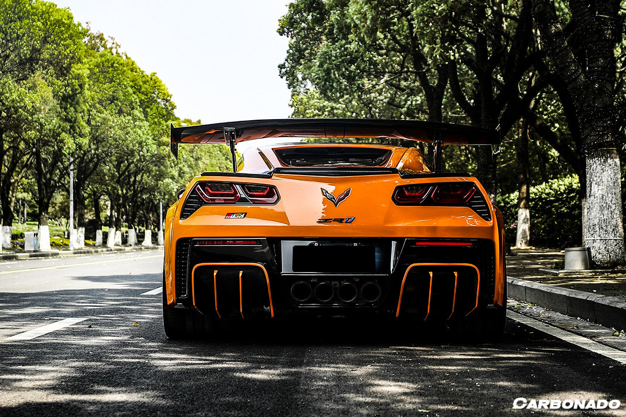 2013-2019 Corvette C7 Z51 Z06 Grandsport AR Style Carbon Fiber Trunk Spoiler - Carbonado