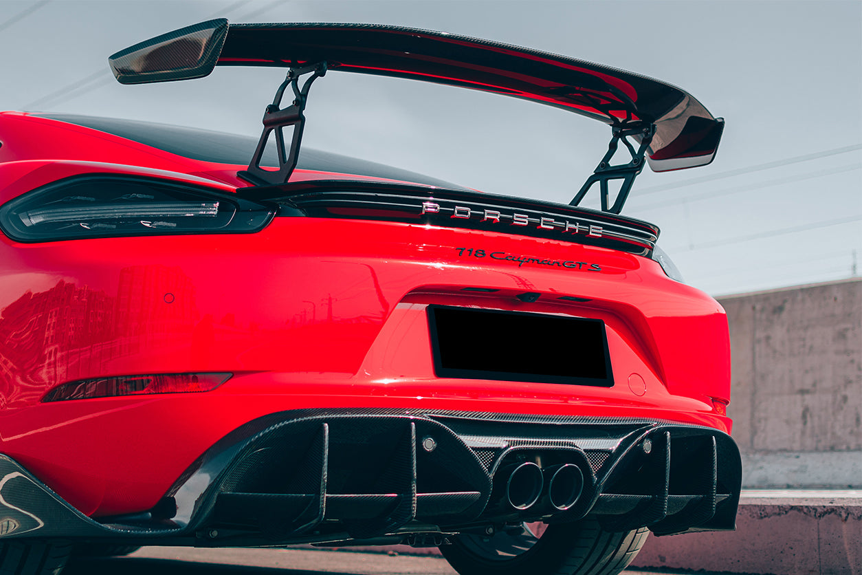DarwinPRO 2016-2024 Porsche 718 Cayman & Boxster Stuttmate Carbon Fiber Rear Diffuser - DarwinPRO Aerodynamics