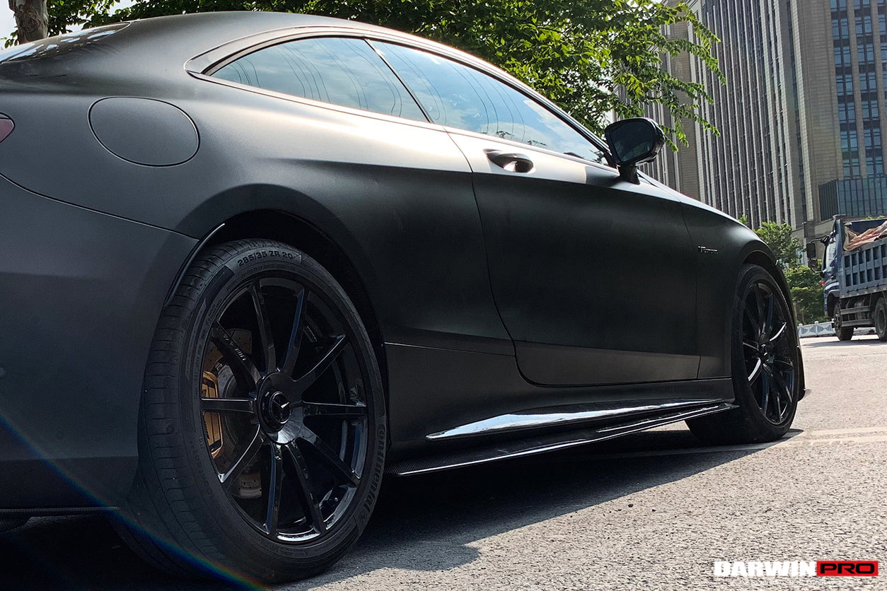 2014-2021 Mercedes Benz C217 S63/S65 AMG Coupe Carbon Fiber Side Skirts Extension - DarwinPRO Aerodynamics