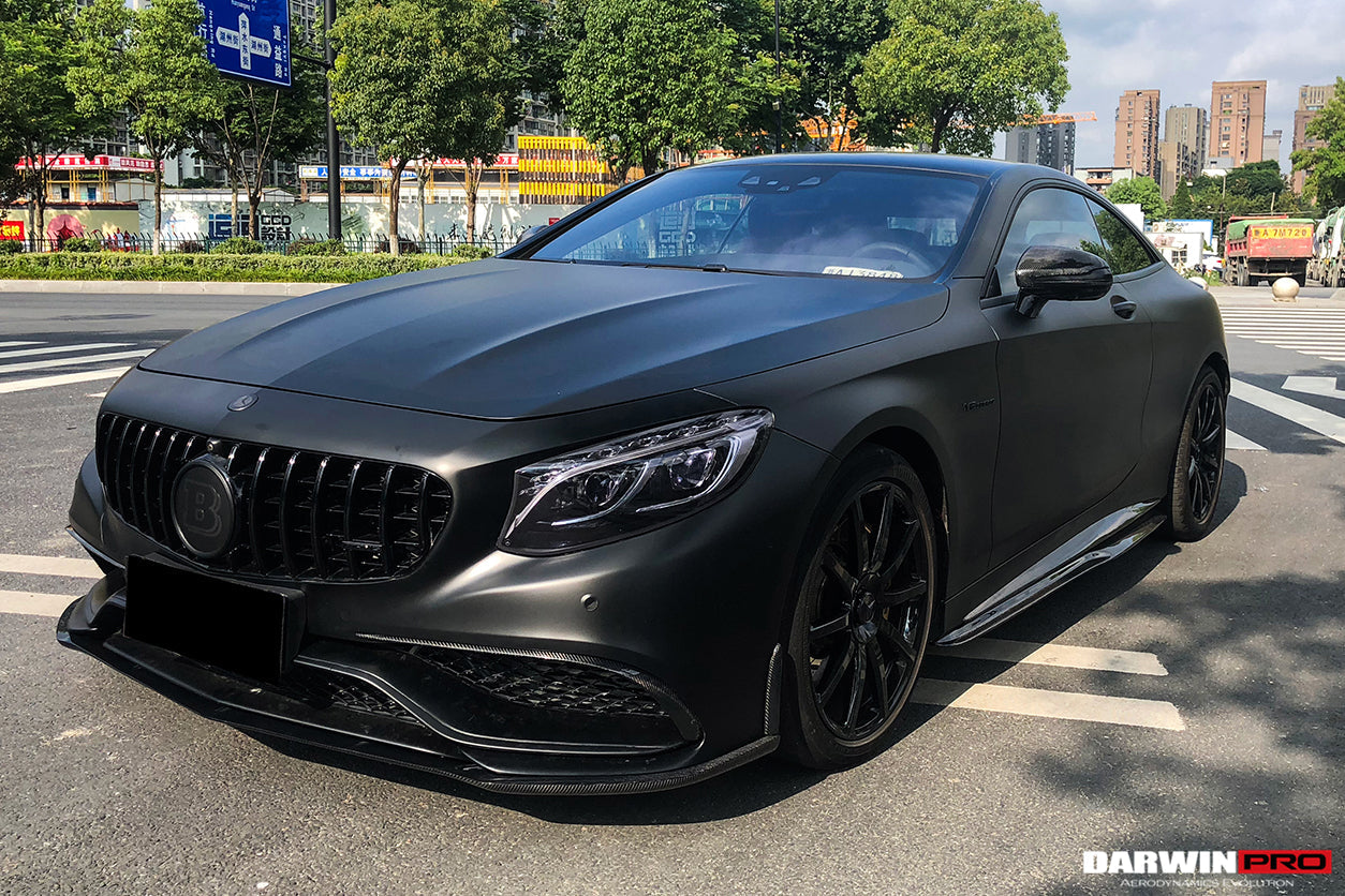 2014-2021 Mercedes Benz C217 S63/S65 AMG Coupe Carbon Fiber Side Skirts Extension - DarwinPRO Aerodynamics
