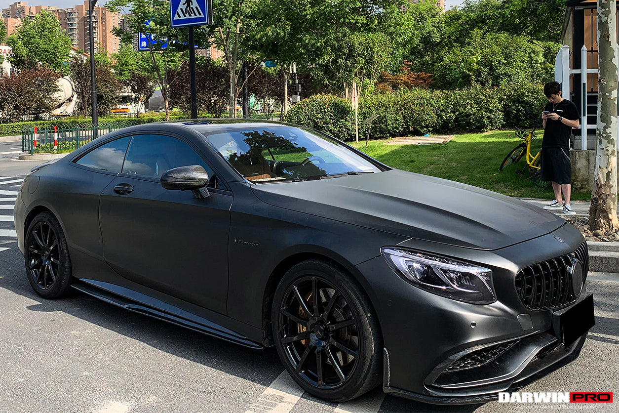 2014-2021 Mercedes Benz C217 S63/S65 AMG Coupe Carbon Fiber Side Skirts Extension - DarwinPRO Aerodynamics