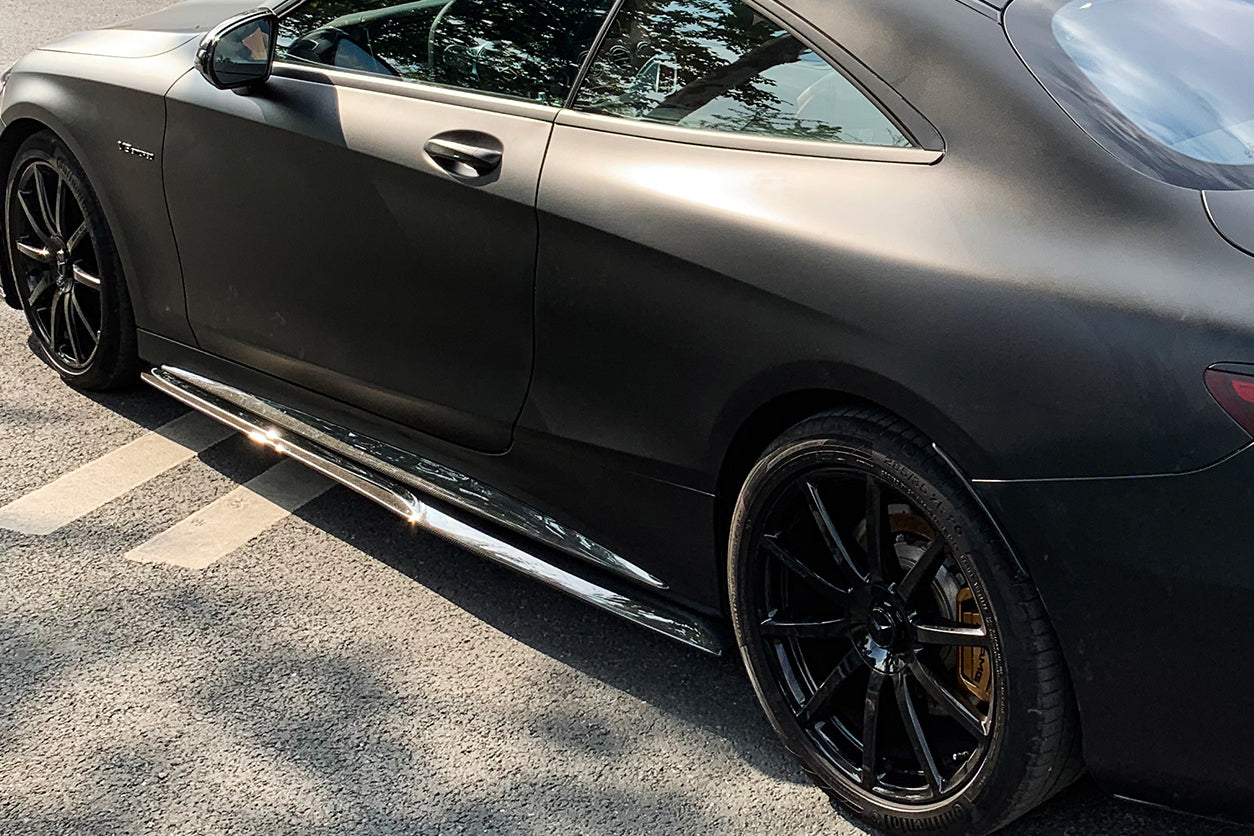 2014-2021 Mercedes Benz C217 S63/S65 AMG Coupe Carbon Fiber Side Skirts Extension - DarwinPRO Aerodynamics