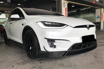 2016-2021 Tesla X SUV RZS Style Carbon Fiber Front Lip - Carbonado