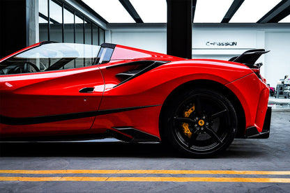 2015-2020 Ferrari 488 GTB & Spider MSY Style Carbon Fiber Side Air Intake Flaps - Carbonado