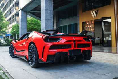 2015-2020 Ferrari 488 GTB & Spider MSY Style Rear Bumper - Carbonado