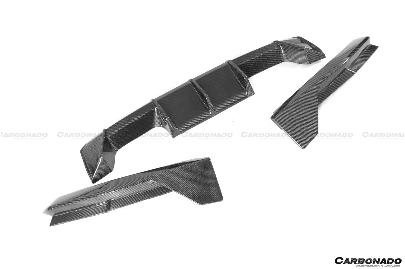 2021-UP BMW M3 G80 MP Style Carbon Fiber Quad Rear Lip with Caps - Carbonado