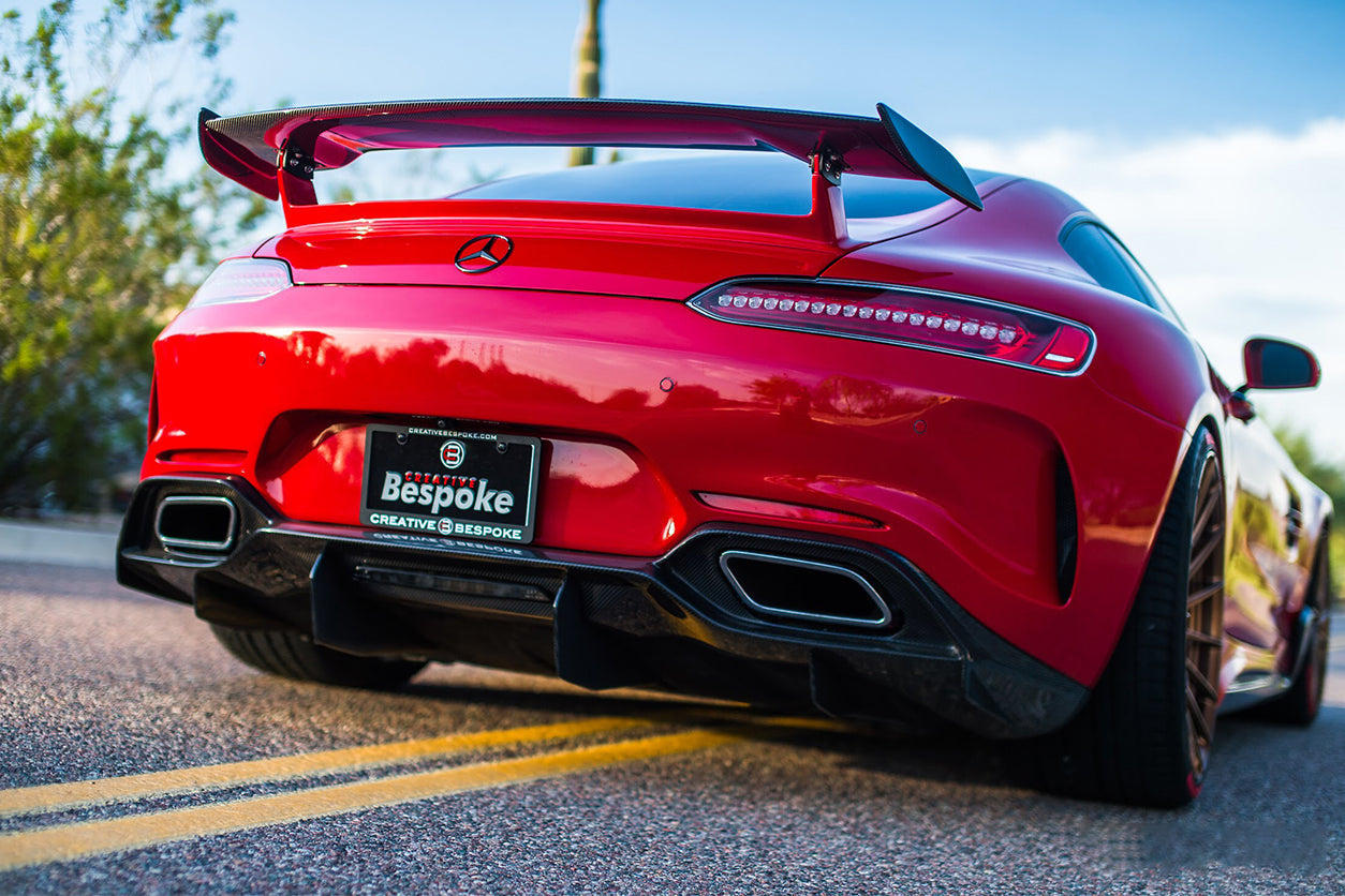2015-2016 Mercedes Benz AMG GT/GTS IMP Performance Partial Carbon Fiber Rear Bumper w/ Diffuser - DarwinPRO Aerodynamics