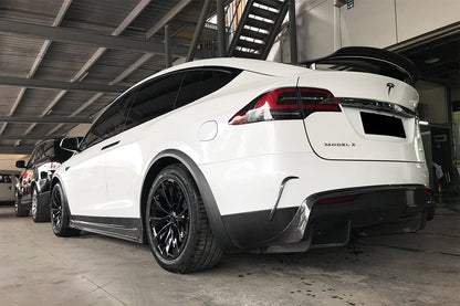 2016-2021 Tesla X SUV RZS Style Carbon Fiber Rear Bumper Canards - Carbonado