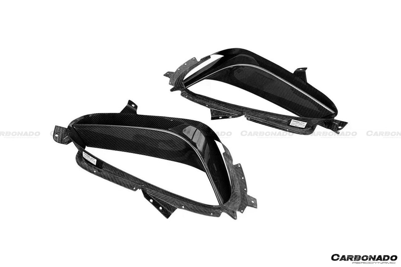 2020-UP Ferrari SF90 Stradale OE Style Autoclave Carbon Fiber Qaurter Panel Side Scoops - Carbonado