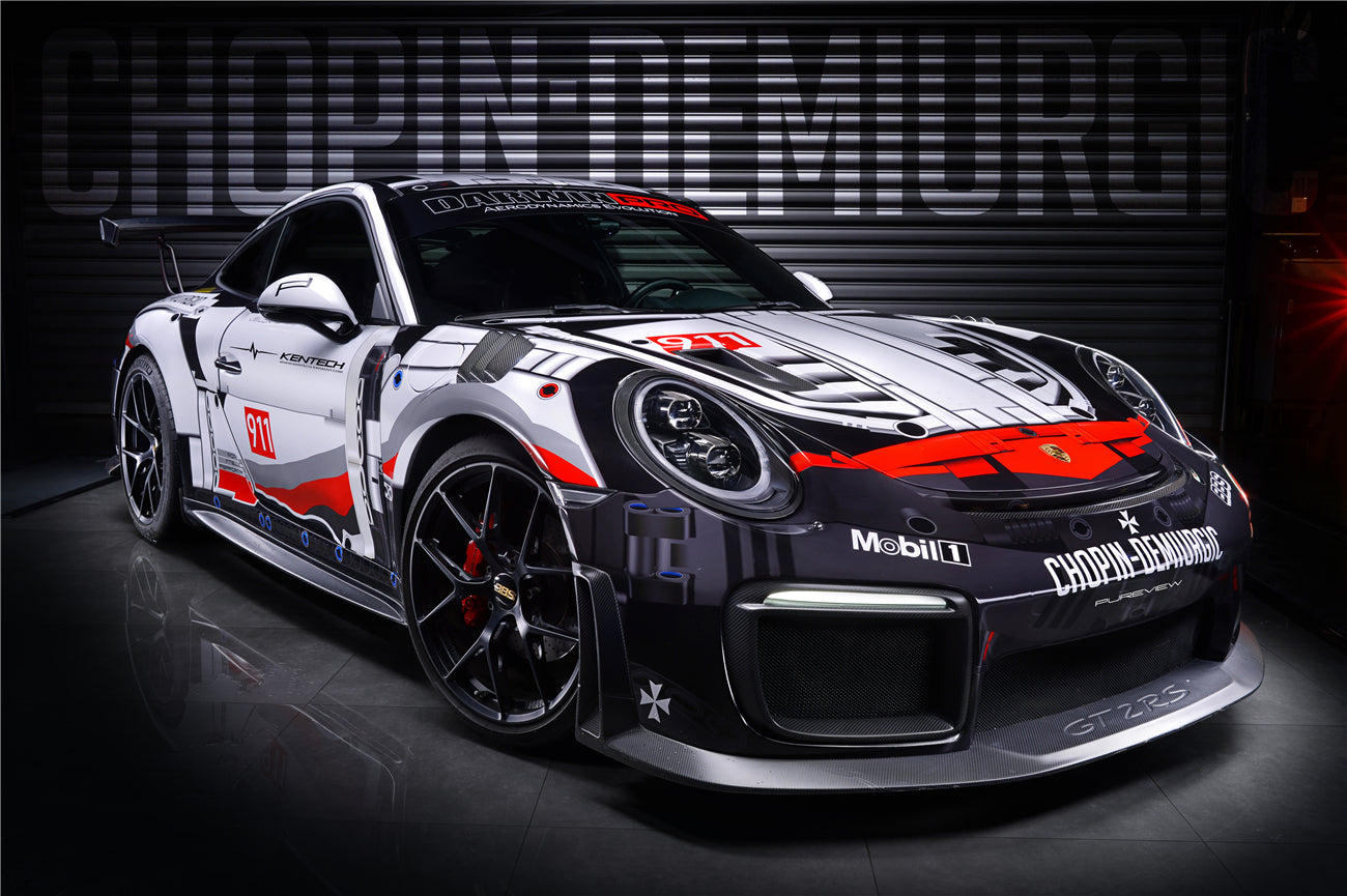 2016-2019 Porsche 911 991.2 Carrera /Targa 4/4S GT2RS Style Partial Carbon Fiber Front Bumper - DarwinPRO Aerodynamics