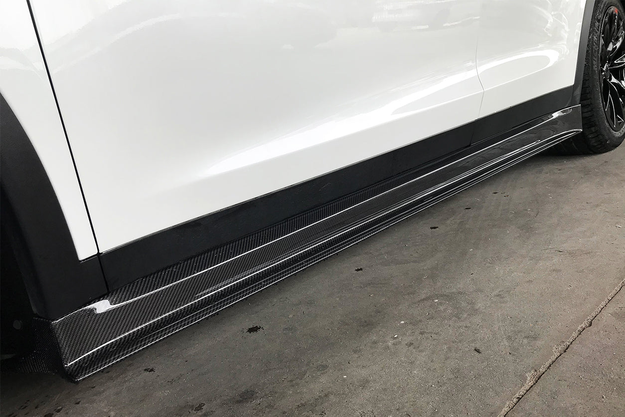 2016-2021 Tesla X SUV RZS Style Carbon Fiber Side Skirts - Carbonado