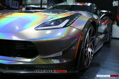 2013-2019 Corvette C7 Z51 Z06 Grandsport Carbon Fiber Front Caps - DarwinPRO Aerodynamics