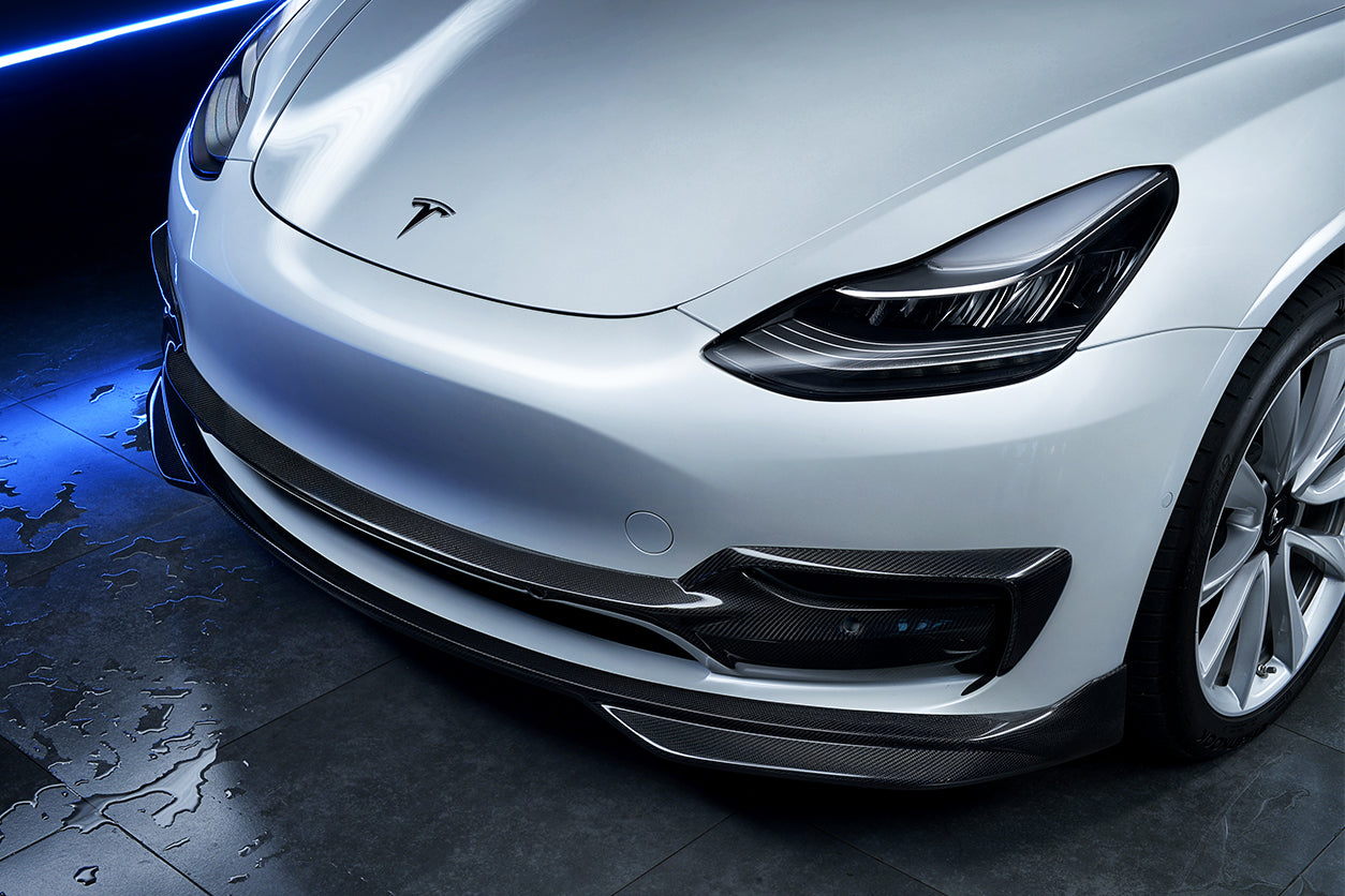 2017-2023 Tesla Model 3 IMP Performance Carbon Fiber Middle Front Lip - DarwinPRO Aerodynamics