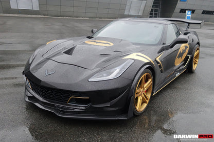 2013-2019 Corvette C7 Z51 Z06 Grandsport Carbon Fiber Front Caps - DarwinPRO Aerodynamics