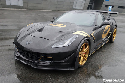 2013-2019 Corvette C7 Z51 Z06 Grandsport Carbon Fiber Front Lip Winglets - Carbonado