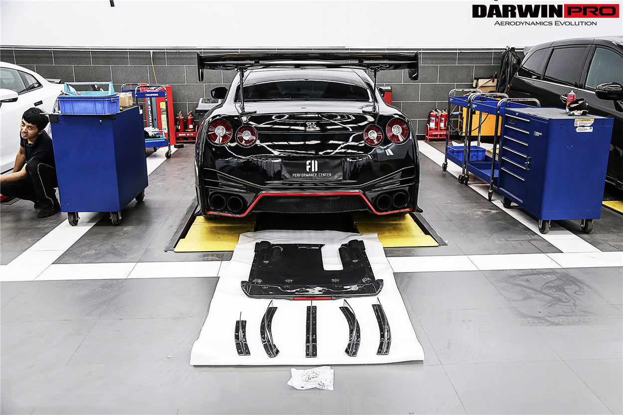 2012-2022 Nissan GTR R35 DBA/EBA BKSS Style Carbon Fiber Rear Diffuser Canards - DarwinPRO Aerodynamics